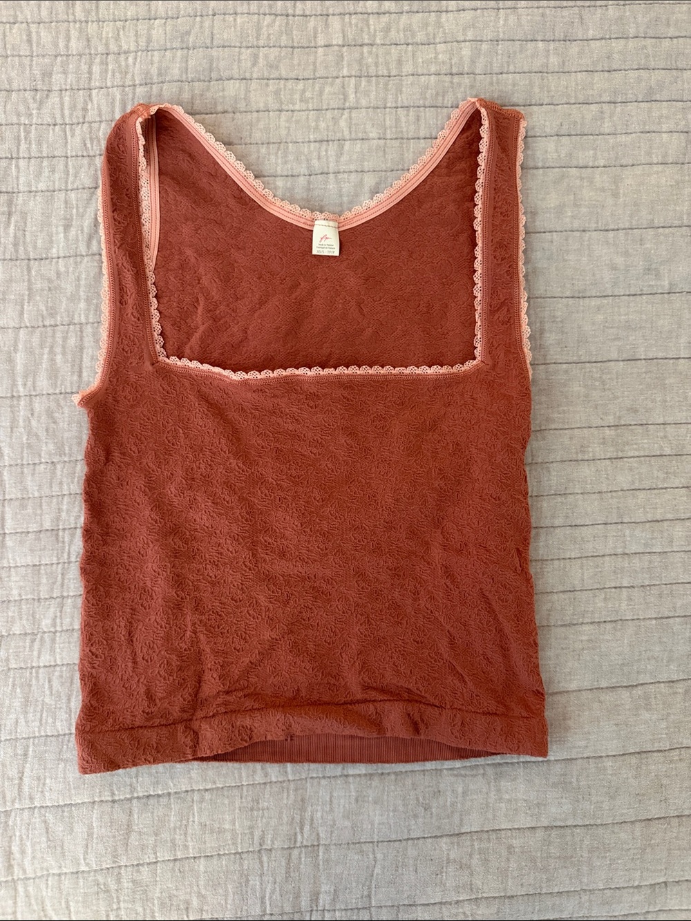 Free People Women's Lace-Trim Tank Top in Dusty Rose